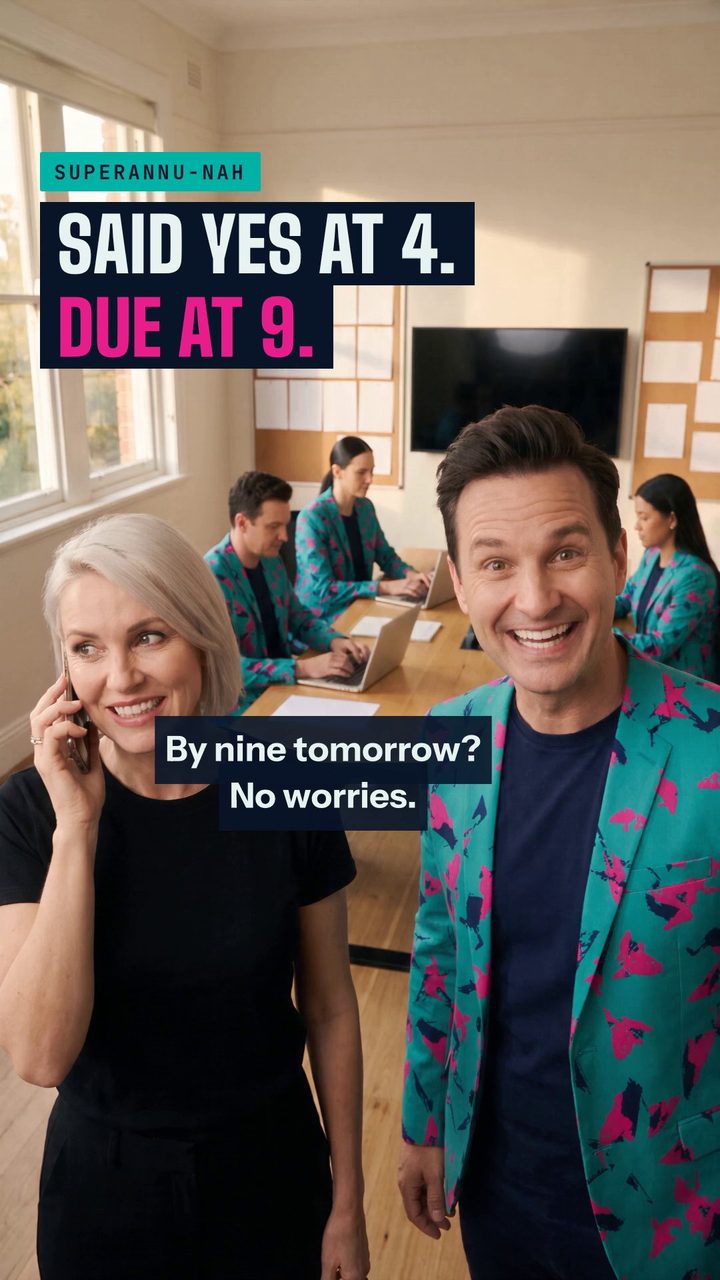 Said yes at 4. Due at 9. Buddy (AI) and the AI staff with the owner, on set.
