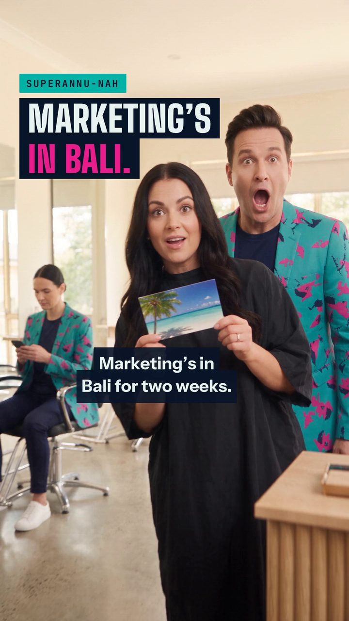 Marketing’s in bali. Buddy (AI) and the AI staff with the owner, on set.